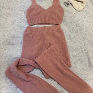 Oh Polly Blush Knit Lounge Set